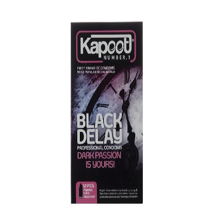 کاندوم مشکی تاخیری کاپوت بسته 12 عددی